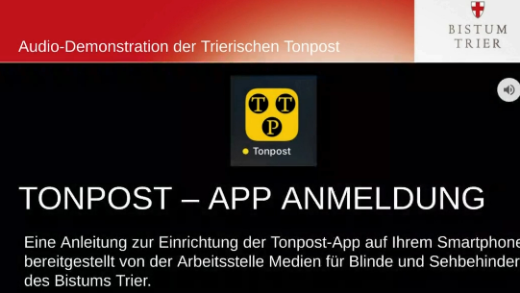 Man sieht die Beschreibung der Tonpost App.