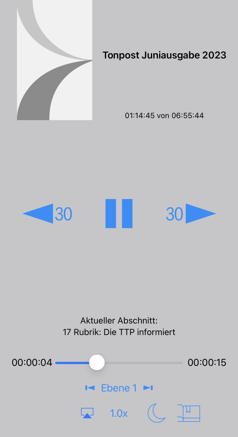 Man sieht einen Screenshot der Tonpost App